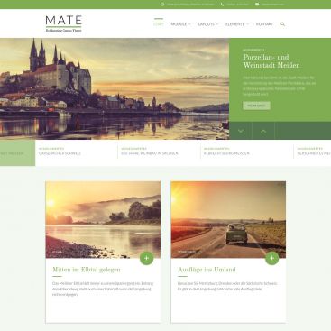 MATE Contao Theme, Grünes Farbschema, Startseite